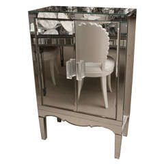 Mirrored Cabinet with Lucite Pulls