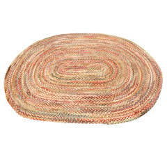 Vintage Braided Oval 1930's 8 1/2 X12 Room Size Rug