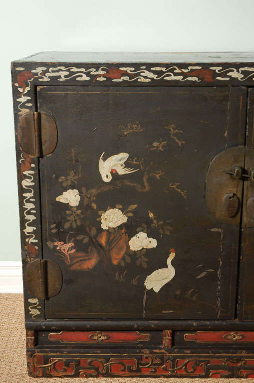 19th Century Pair of painted Korean Tansus