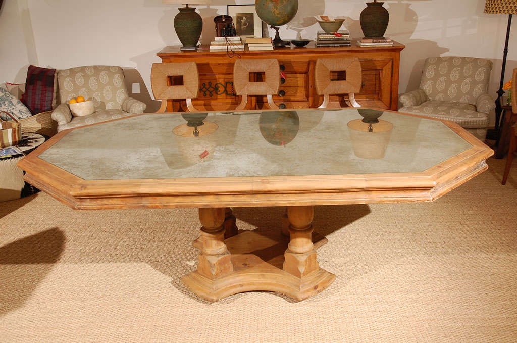 Octogonal Mirrored Dining Table