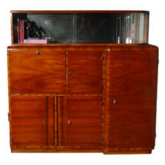Art Deco Walnut library bookcase/display cabinet