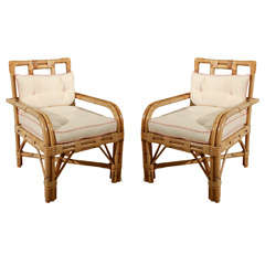 Pair of Bielecky Brothers Rattan Chairs c. 1970