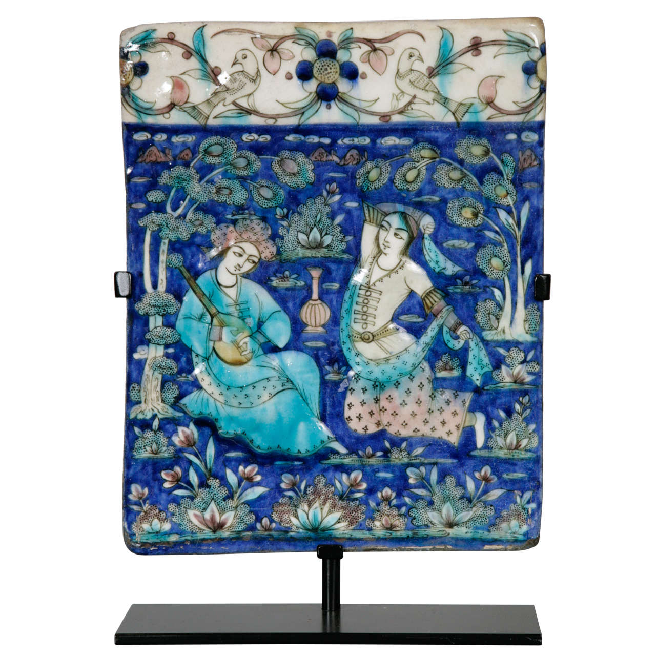 Persian Qajar tile, 19th century For Sale
