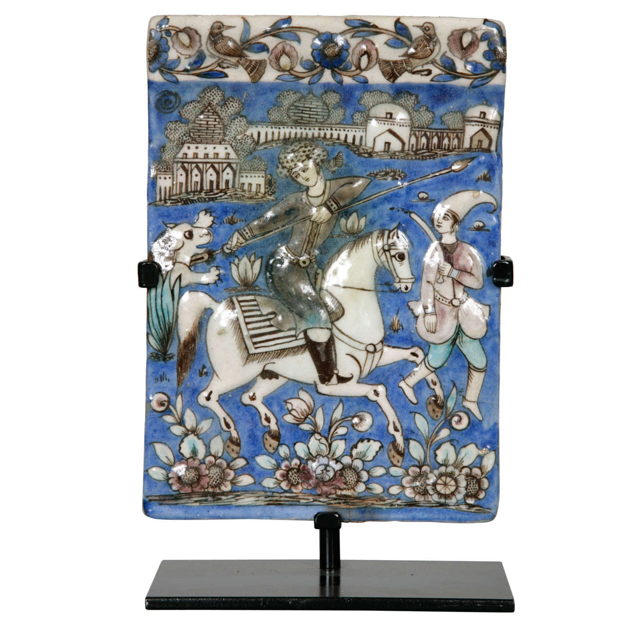 Persian Qajar Tile 19th Century For Sale