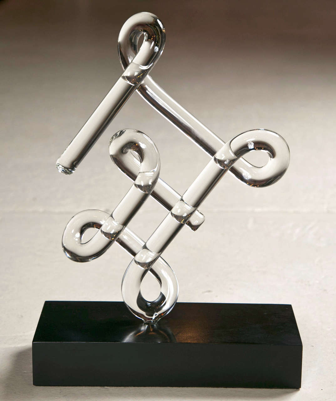 Glass Sculpture Signed By Hans Godo Frabel, Dated 1974