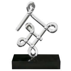 Glass Sculpture Signed By Hans Godo Frabel, Dated 1974