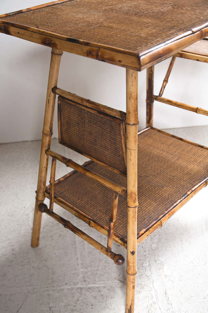 Victorian  Bamboo Table with Side Flaps In Good Condition In Stamford, CT