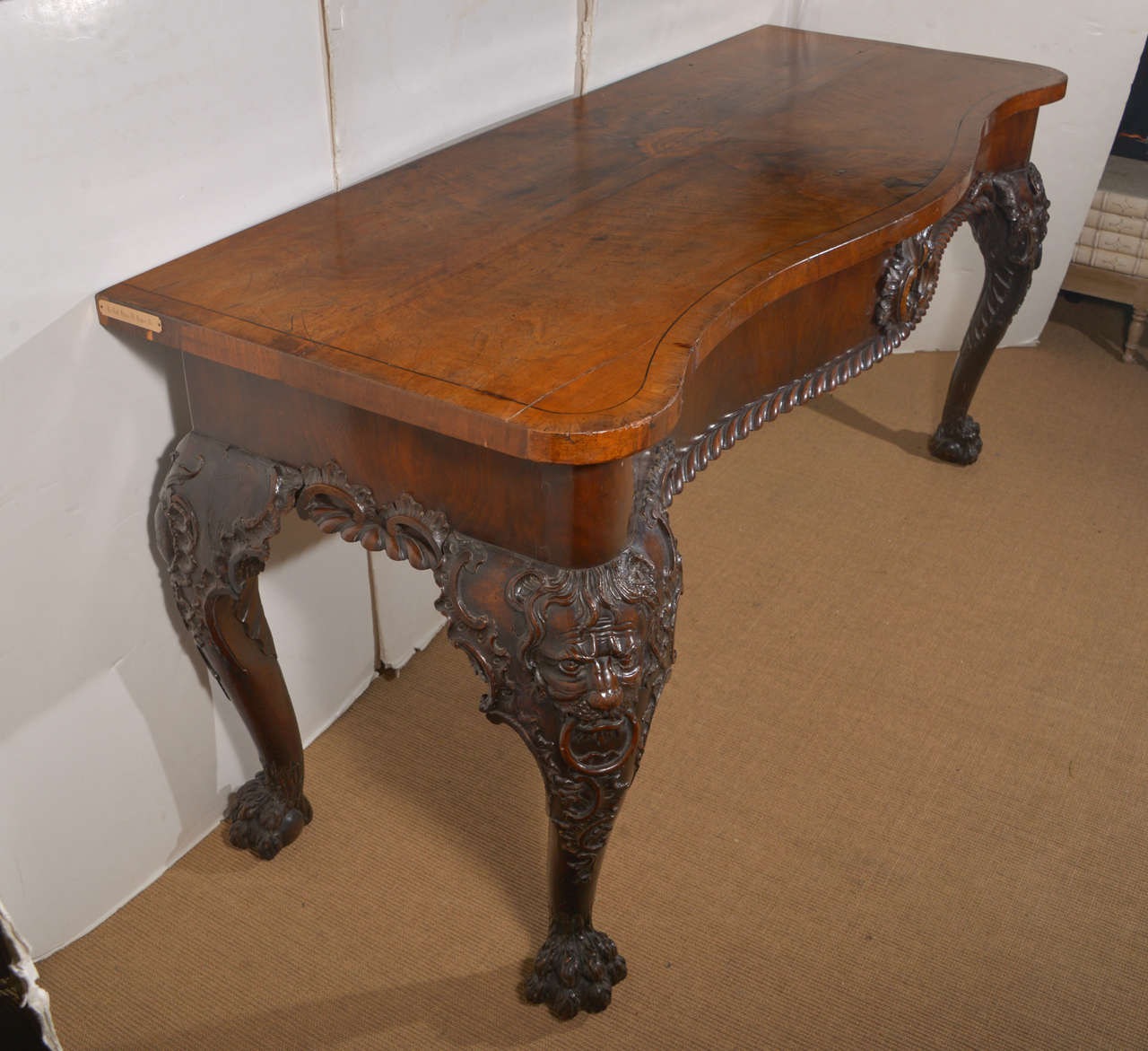 English A George II Carved Wood Console Table