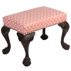 Well Carved Cabriole Leg Stool