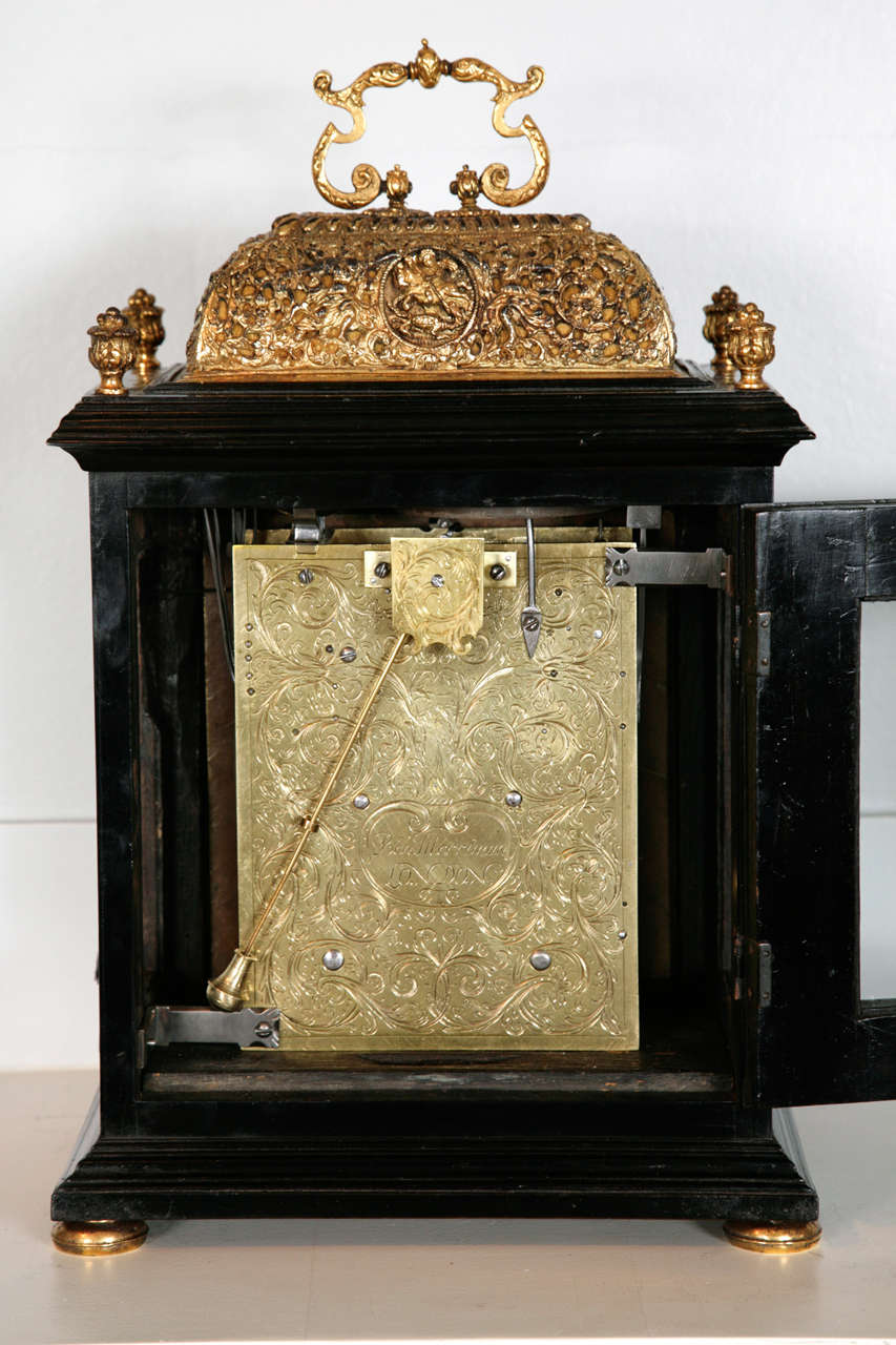 William and Mary Period Antique Bracket Clock by Benjamin Merriman, London 1