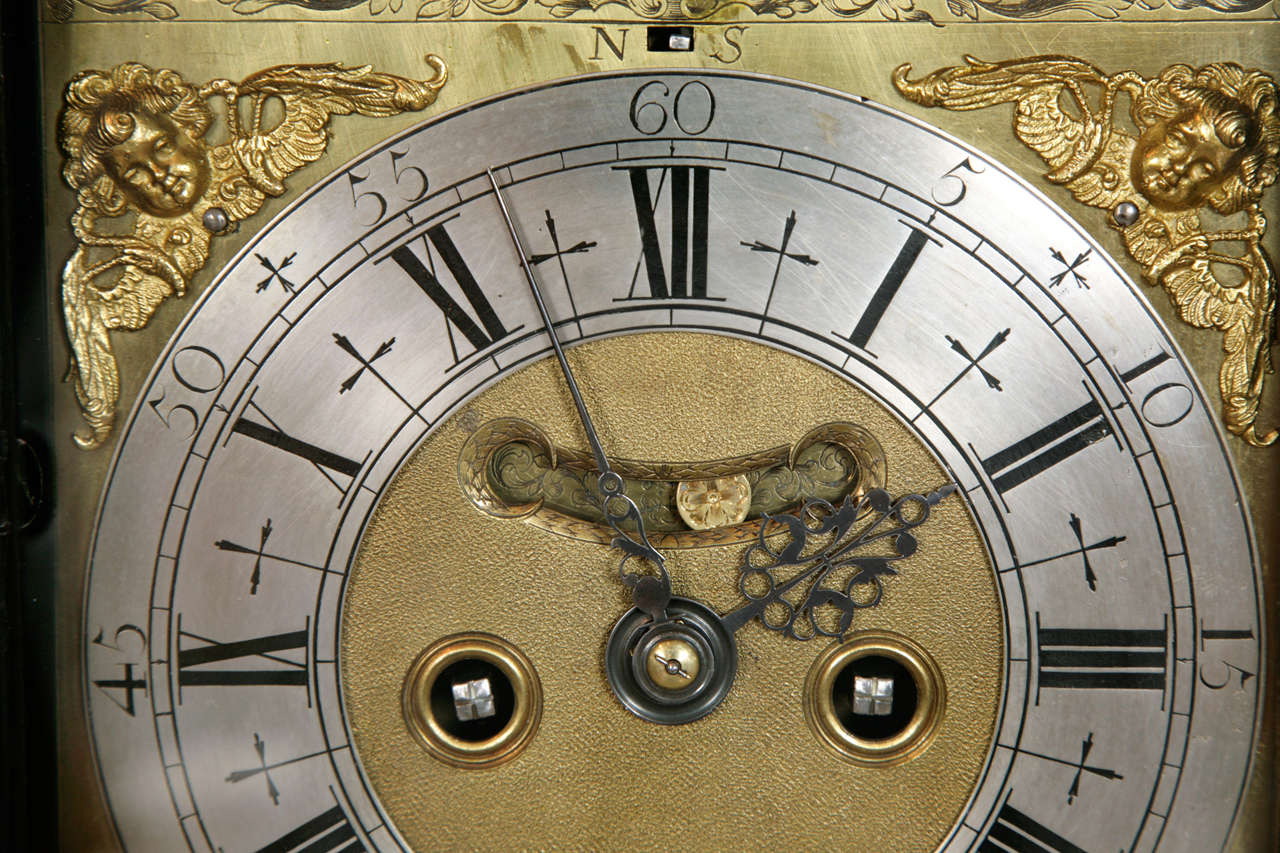 Ebony A bracket clock by Charles Gretton