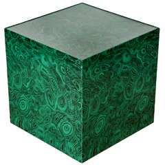 1950s 'CUBO' Side Table in malachite by Piero Fornasetti 1