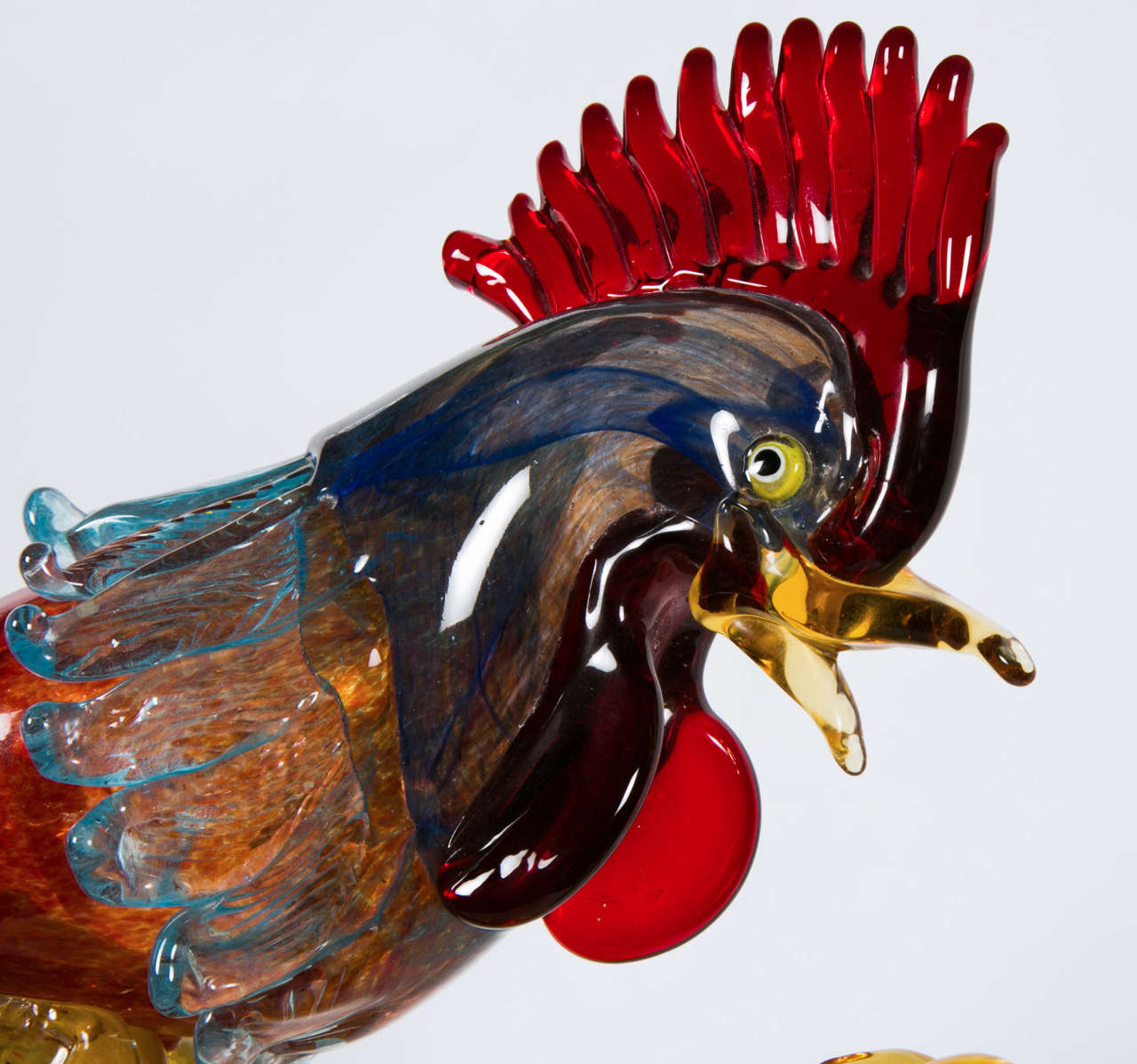 20th Century Italian Rooster in Murano Glass For Sale 4