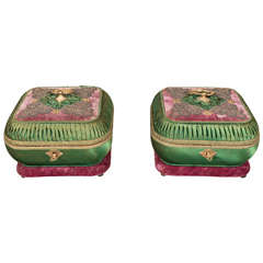 Pair of French Chocolate or Candy Boxes, France, circa 1860s