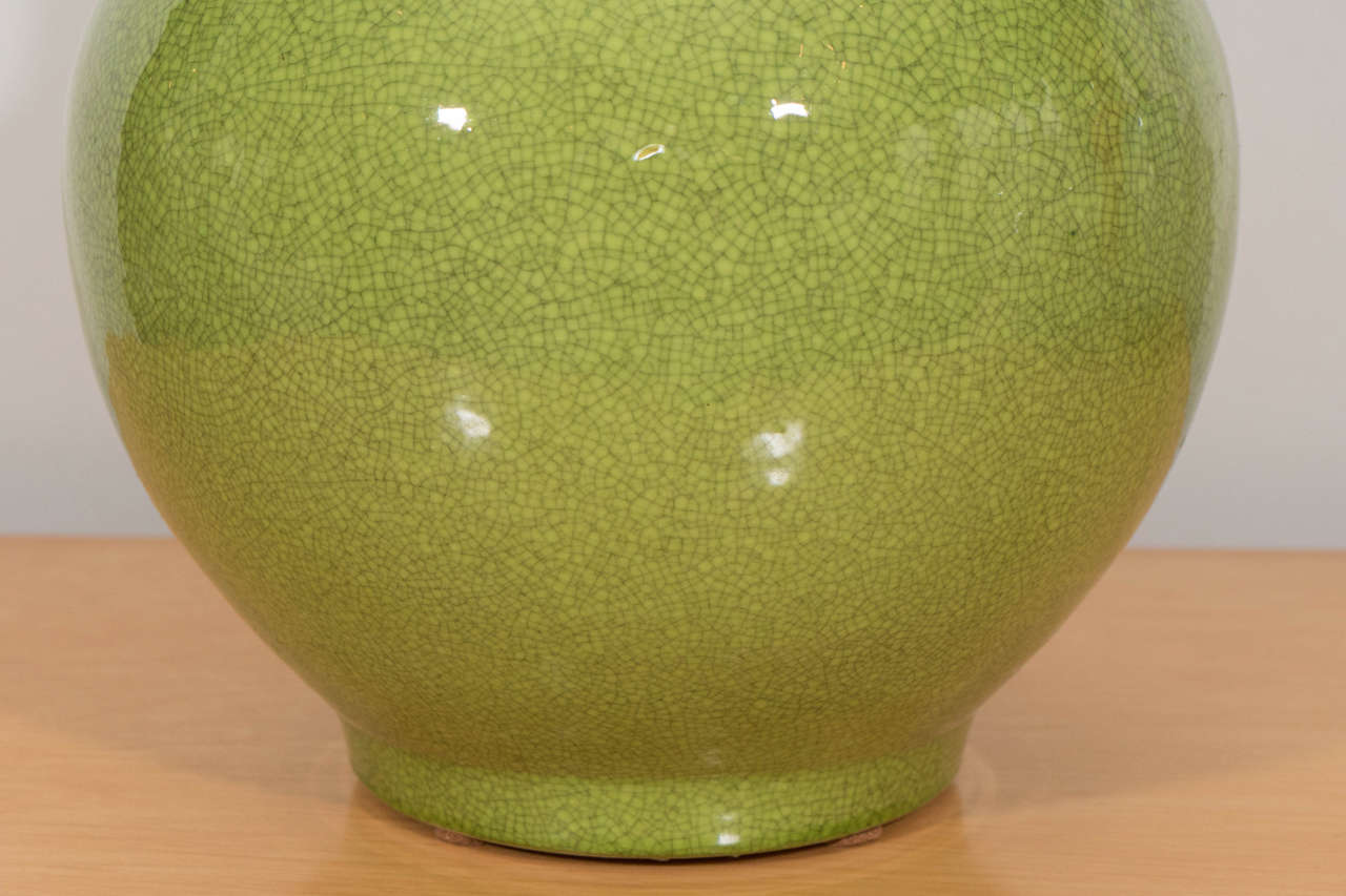 Bronze Chinese Chartreuse Craquelure Vase