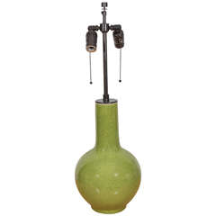 Chinese Chartreuse Craquelure Vase