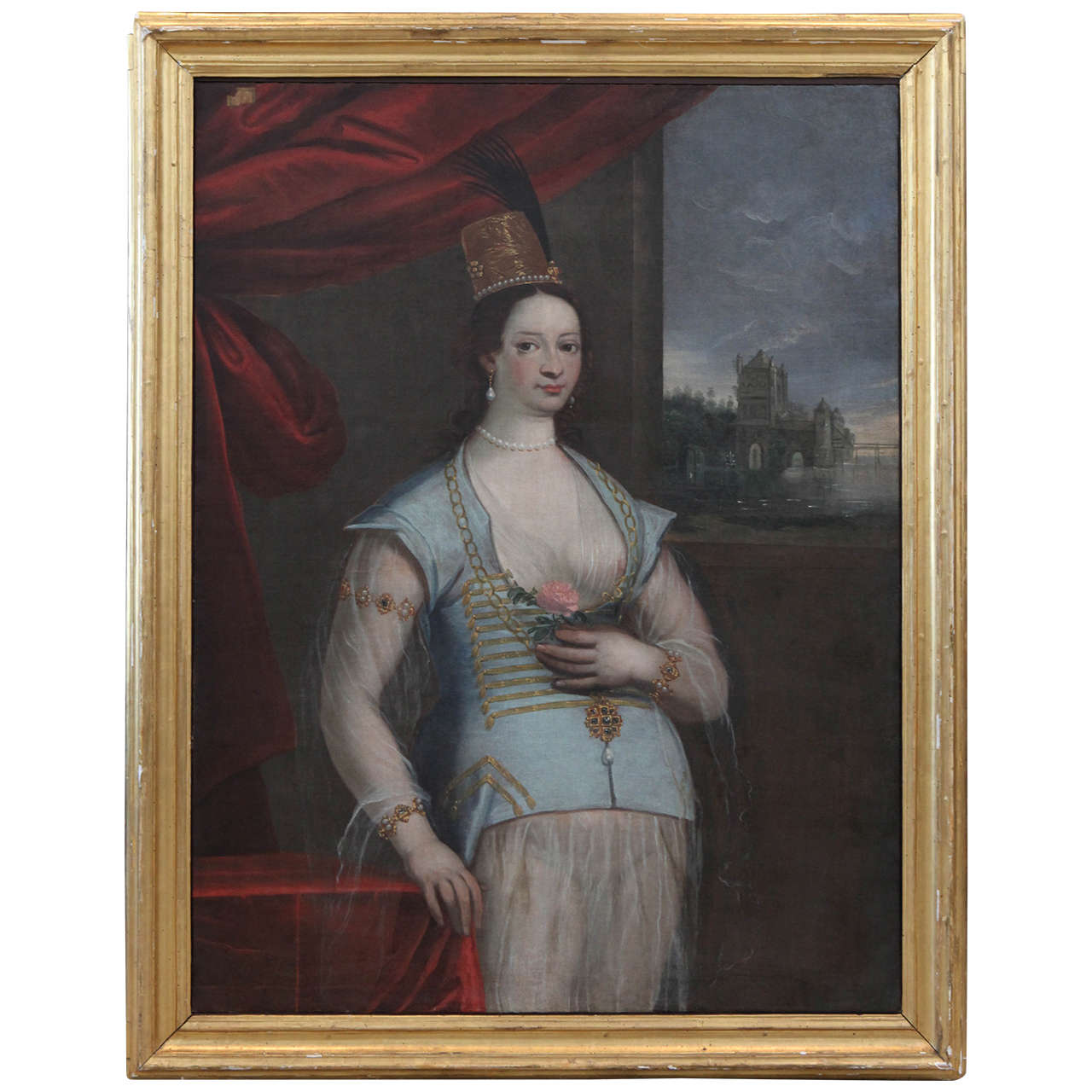 Grande ritratto di prostituta del XVII secolo