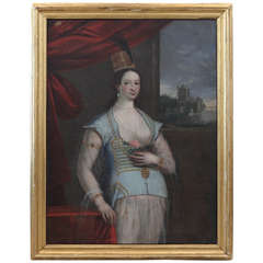 Large 17th Century Portrait of a Prostitute