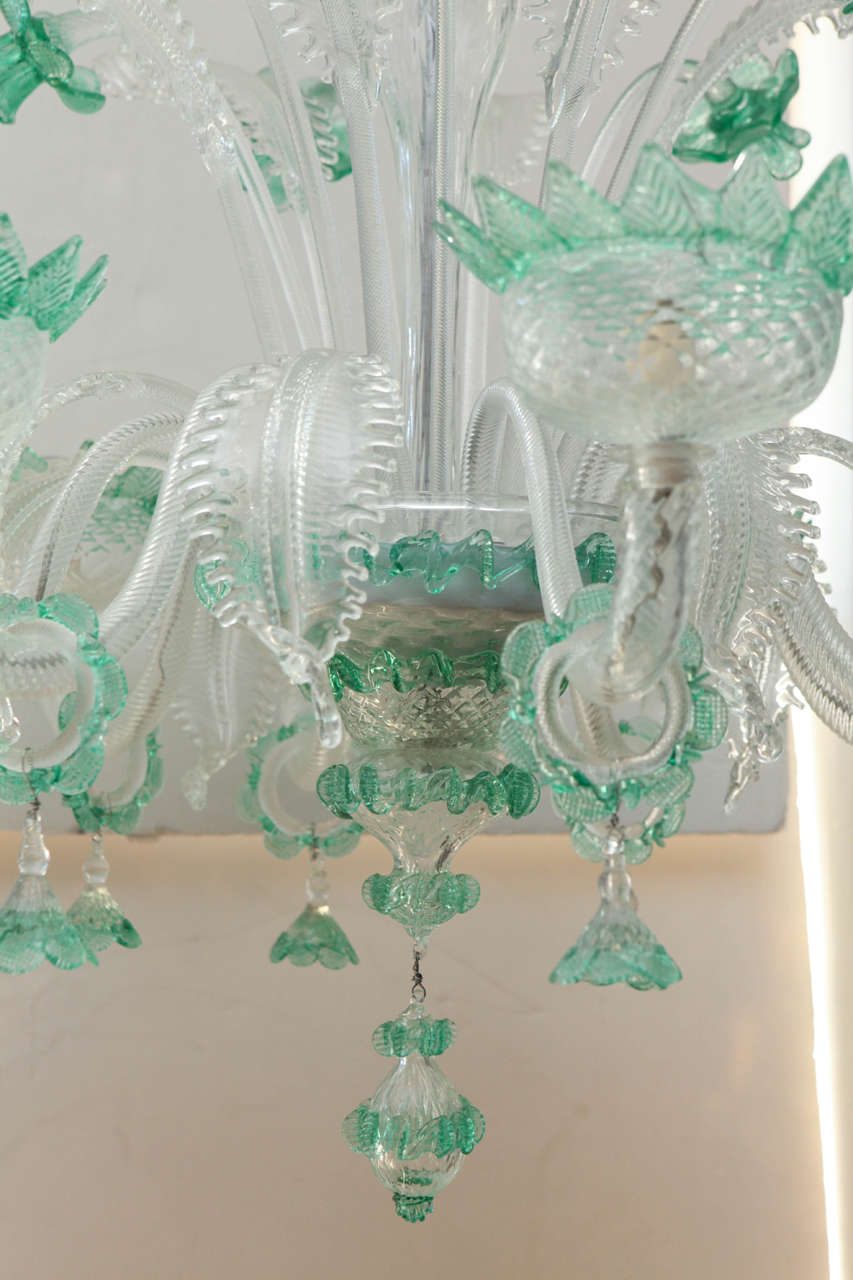 Hand-Crafted Antique Murano Glass Chandelier For Sale