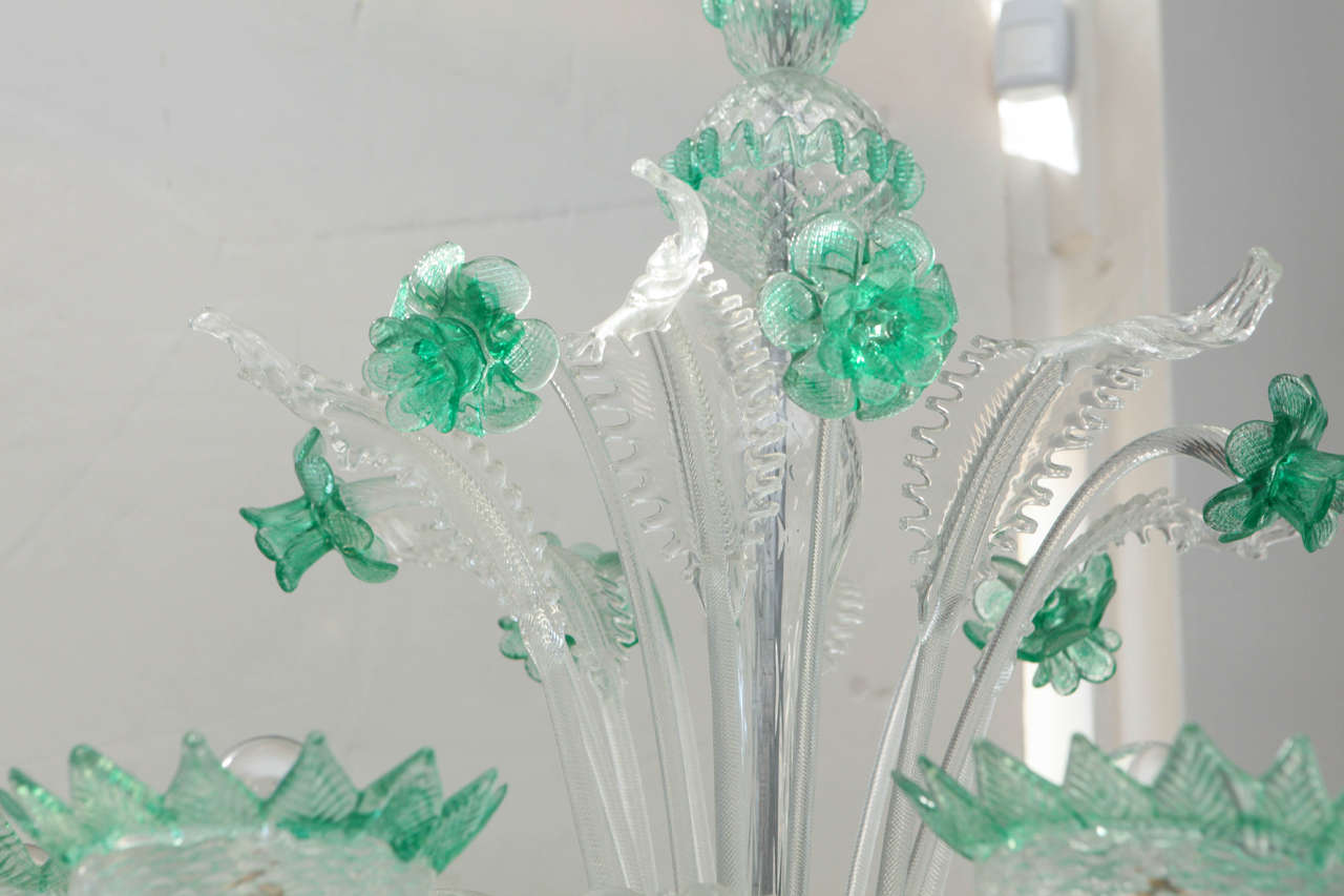 Antique Murano Glass Chandelier In Good Condition For Sale In South Pasadena, CA