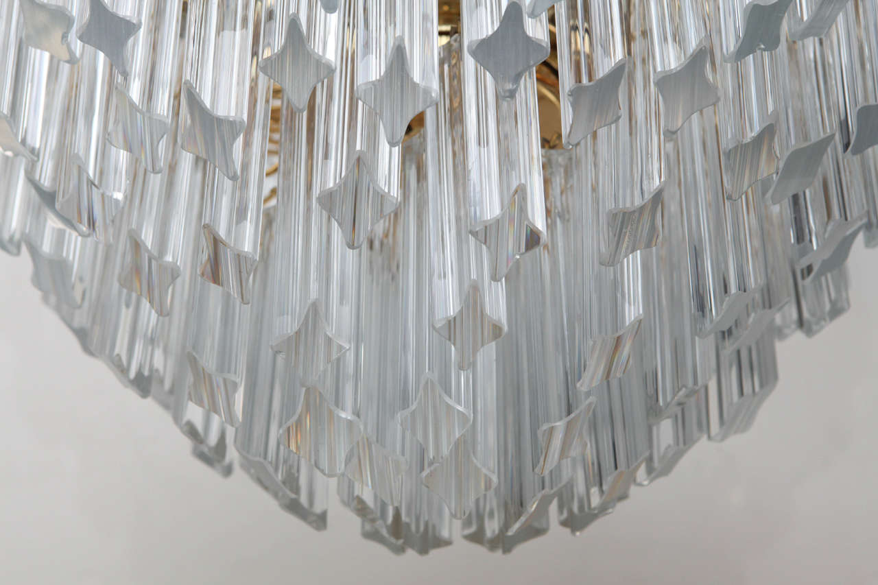 Mid-20th Century Antique Glass Prism Chandelier