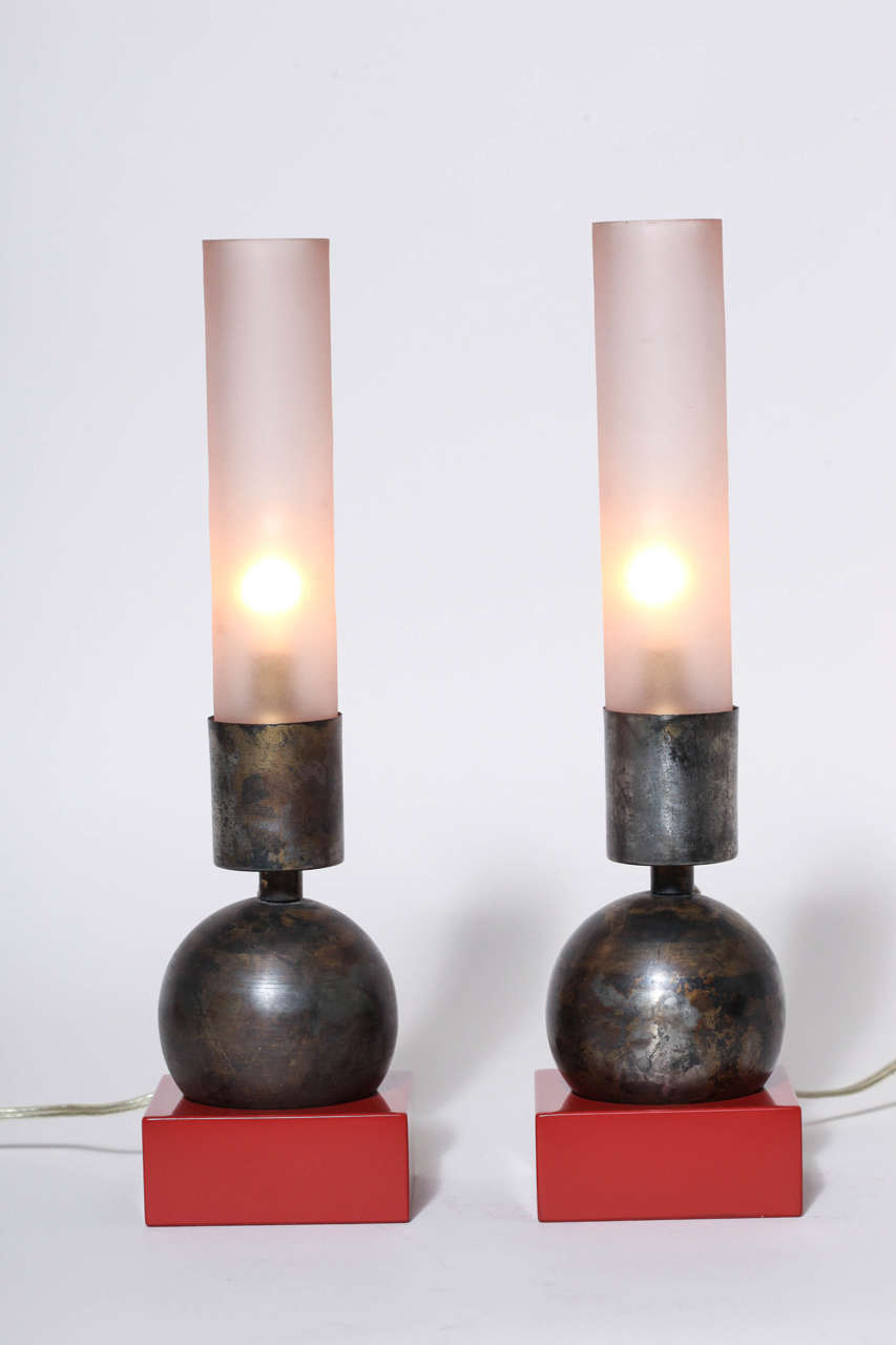 French Art Deco Pair of Small Lamps In Excellent Condition For Sale In New York, NY