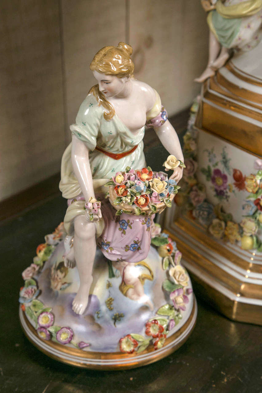 Fantastic Pair of Meissen Style Covered Urns In Good Condition In Woodbury, CT