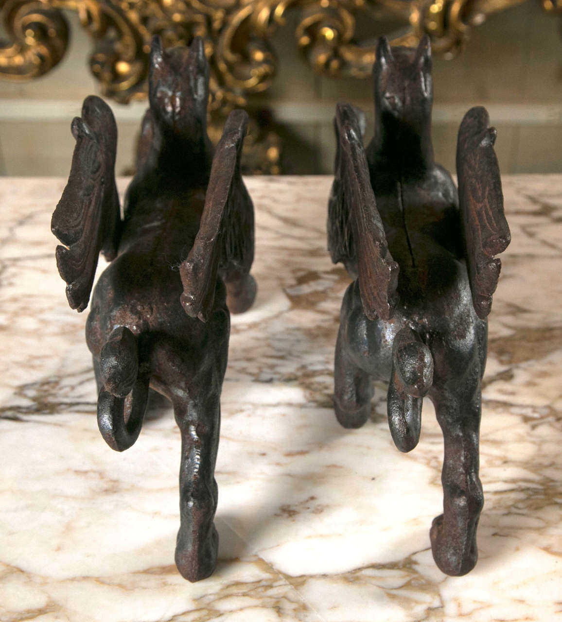 Pair of Cast Iron Griffins 1
