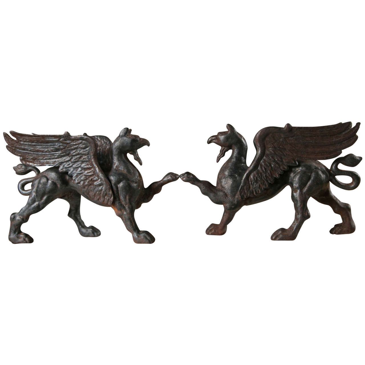 Pair of Cast Iron Griffins