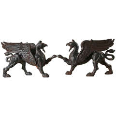 Pair of Cast Iron Griffins