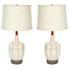 Pair of Opalescent Lamps Pair of Opalescent Lamps