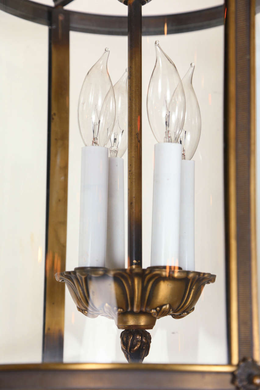 Mid-20th Century Vintage Brass Hanging Lantern
