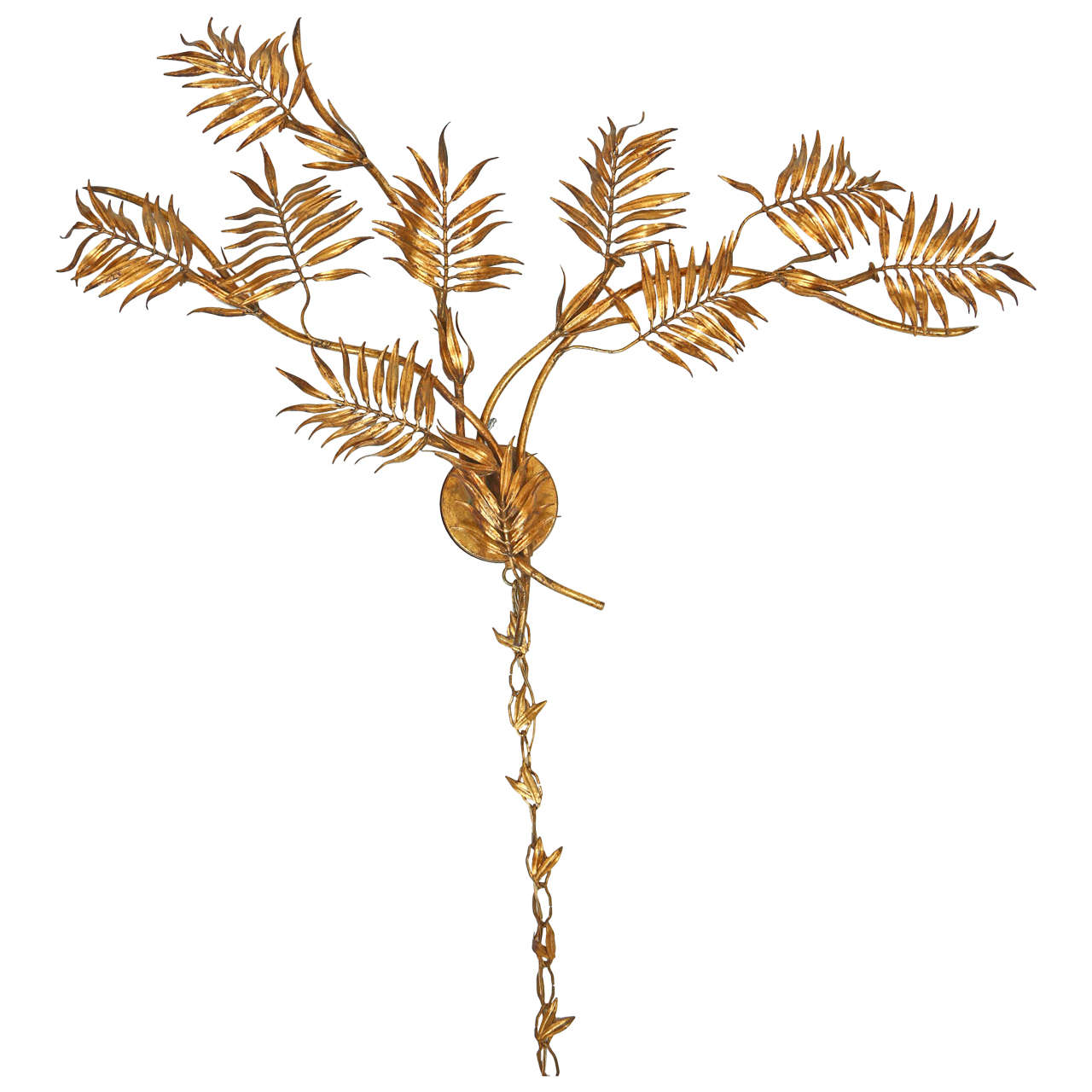 Gold Palm Leaf Wall Light at 1stdibs