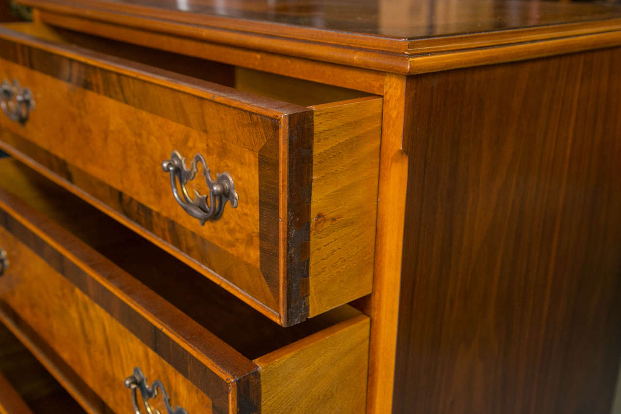 Custom English Walnut Three-Drawer Chest of Drawers In New Condition For Sale In Woodbury, CT