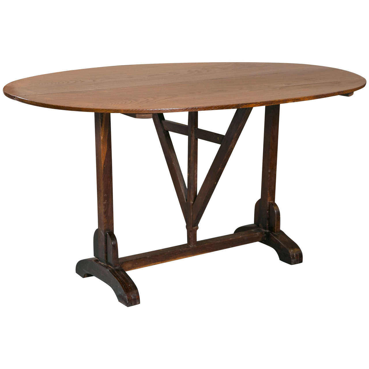 Oval Oak Vendange Table For Sale at 1stdibs