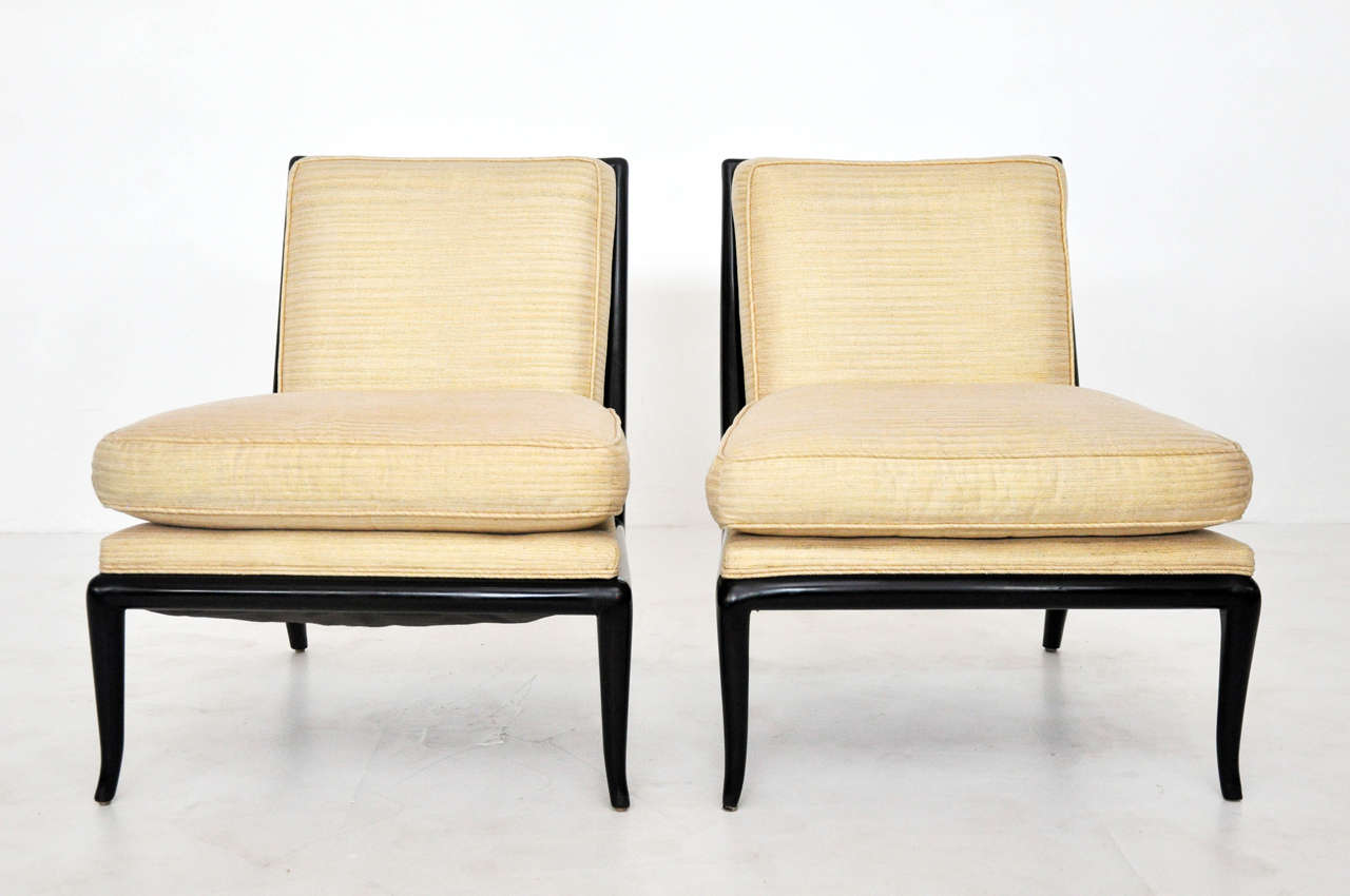 Wood T.H. Robsjohn-Gibbings Slipper Chairs
