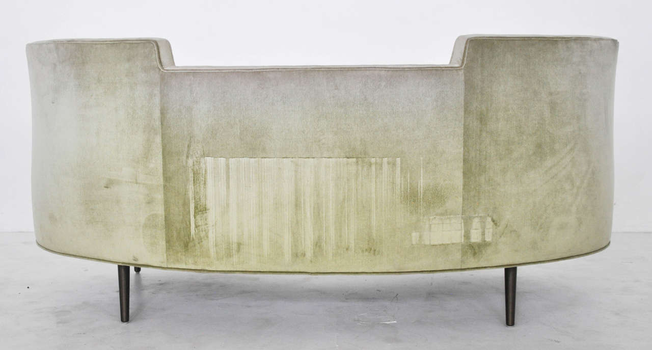 Velvet Dunbar Oasis Settee by Edward Wormley