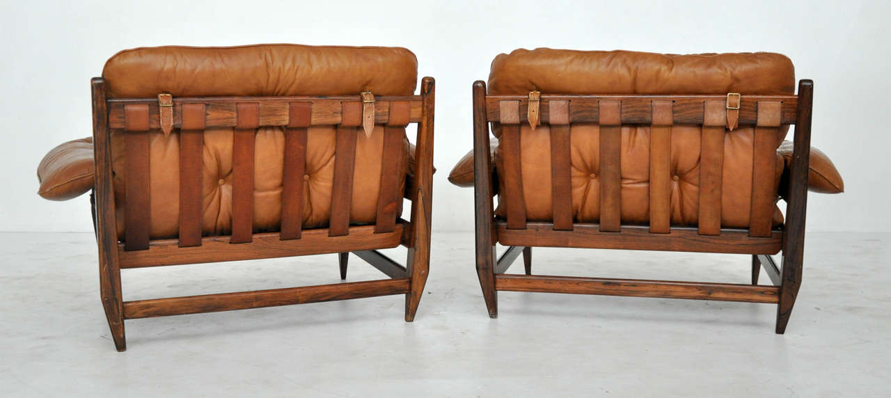 Brazilian Rosewood Lounge Chairs by Jean Gillon 3