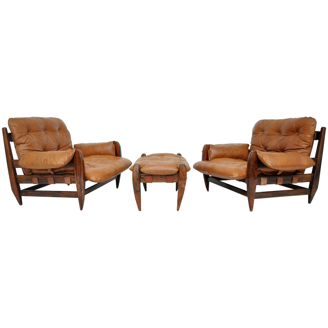 Brazilian Rosewood Lounge Chairs by Jean Gillon