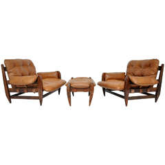 Brazilian Rosewood Lounge Chairs by Jean Gillon