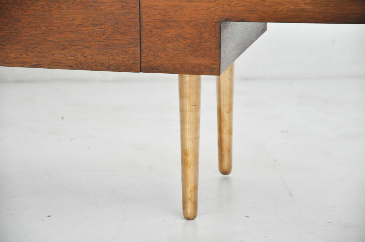 American Dunbar Coffee Table with Brass Legs by Edward Wormley