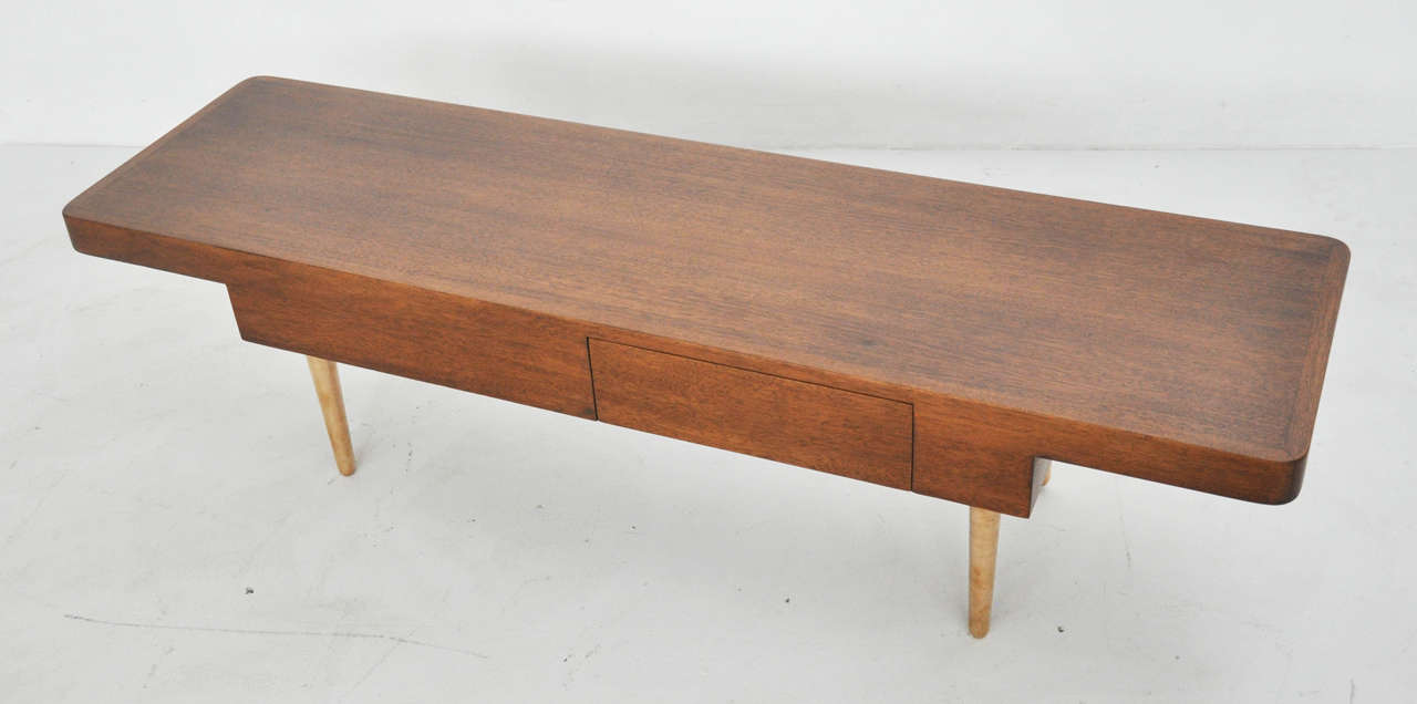 Dunbar Coffee Table with Brass Legs by Edward Wormley In Excellent Condition In Chicago, IL