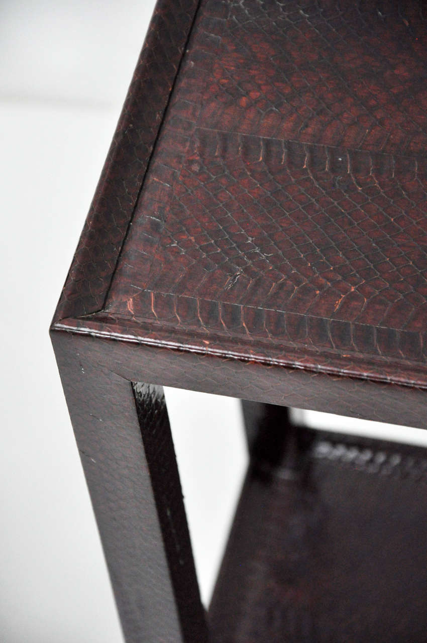 20th Century Karl Springer Python Skin Drink Tables