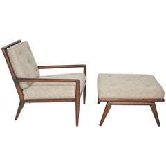 T.H. Robsjohn-Gibbings Lounge Chair with Ottoman