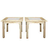 Pair Weathered Teak End Cocktail Tables