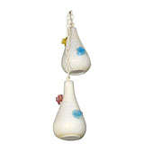 Pair Murano Pendants with Applied Flowers Venetian Chandeliers
