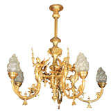 Bronze Chandelier with Griffin