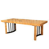 Vintage Burlwood Dining Table -extra leaf!