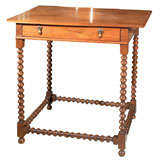 Oak Spool Side Table