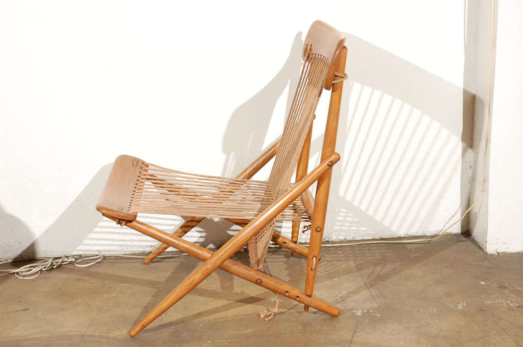 Wood Rare Maruni japanese  Rope Chair